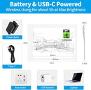 A4 Rechargeable Light Pad, KOBAIBAN Wireless Magnetic Tracing Light Box, 5 Levels Brightness LED Light Board, Cordless Battery Powered Light Drawing Table for 5D DIY Diamond Painting, Sketching(White) by TinyTreasures Baby Boutique