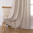 MIUCO Light Filtering Faux Linen Curtains - 95 Inch Long Bedroom & Living Room Drapes, Linen Floral Embroidered Solid Mix & Match, Semi Sheer Grommet Farmhouse Curtains, 2 Panels Set by CozyNest Decor