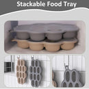 Silicone Baby Food Freezer Tray 2Pack Perfect Food Storage Containers for Homemade Baby Food, Fruit Purees, Breastmilk, Vegetable (Grey + Tan) by TinyTreasures Baby Boutique