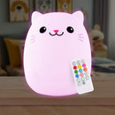 Lumipets Remote Control Silicone Night Light for Kids - Cat Design with 9 Soft Colors & Sleep Timer - Rechargeable, Battery-Operated Lamp for Bedroom | Baby Nursery, Toddler, Girls, Boys by TinyTreasures Baby Boutique