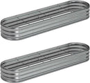 8x2x1ft(2 Pack) Oval Galvanized Raised Garden Bed,Outdoor Planter Box Metal Patio Kit Planting Bed for Vegetables Flowers and Succulents by GreenHaven Gardens