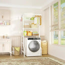 Ulif U11 Medium Over Washer and Dryer Shelves, 3 Tiers Laundry Room Storage and Organizer Standing Shelf, Metal Freestanding Clothes Drying Rack, 31.1”W x 19.7”D x 77.6”H, White by CozyNest Decor