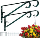 Plant Hangers Outdoor (2 Pack-15.4 Inch Blackish Green) Plant Hooks Heavy Duty Iron Plant Hanger Hook for Wall, Hanging Plant Bracket for Planters, Bird Feeders, Lanterns, Wind Chimes, Outdoor by GreenHaven Gardens