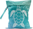 Waterproof Wet Bag for Swimsuit, Travel Beach Wet Dry Bag, Hidden Zipper Reusable Turtle Wet Bags, for Travel Beach Wet Swimsuits Toiletries Diapers Dirty Gym Clothes Laundry Bag by TinyTreasures Baby Boutique