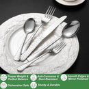 20 Pcs Silverware Set for 4 with Water Cube Handle design, Food Grade Stainless Steel Flatware Set, Eating Utensils Sets Include Fork/Knife/Spoon, Reusable Cutlery Set, Dishwasher Safe by CozyNest Decor