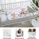 Custom Nursery Crib Bedding Set: Personalized Name 4 Piece Sika Deer & Fox Pattern Baby Crib Sets for Girls - Toddler Double Layer Blanket Set, Comfortable Crib Bed Sheets for Baby Toddlers by TinyTreasures Baby Boutique