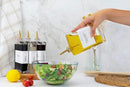 Molimoli Olive Oil Dispenser Bottle for Kitchen, Automatic Pourer, Glass Thin Bottle Dispenser for Kitchen, Olive Oil Cruet, | Set of 2 - Gold by CozyNest Decor