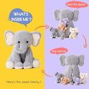 5 Pieces Elephant Stuffed Animals for Girls, 1 Mommy Elephant with 4 Babies Soft Plush Set Toys Gifts for Kids Children 3 4 5 6 7 8 9 Years, Christmas, Birthday, Children's Day by TinyTreasures Baby Boutique