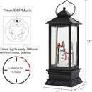Eldnacele Christmas Snow Globe Lantern with Music, Battery Operated Lighted Swirling Glitter Water Lantern with Timer for Christmas Home Decoration, Snowman by CozyNest Decor