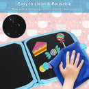 Erasable Doodle Set for Kids - Magic Drawing Book With 12 Watercolor Pens, 14 Pages - Road Trip Car Game Writing Painting Set for Boys and Girls (Arch Bridge Cat) by TinyTreasures Baby Boutique