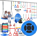 Hapfan 65 ft Ninja Warrior Obstacle Course for Kids with Swing, Ninja Rope Course with 11 Obstacles for Backyard Outside, Tree Slackline Jungle Gym Outdoor by TinyTreasures Baby Boutique