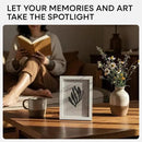 Homeforia White Picture Frames 5x7, High End Oak 5x7 Wooden Frame with Mat 4x6 Art, 5 x 7 White Wood Frames Matted to 4 x 6 inch Photo, 7by5 Wall or Tabletop Frame, Tempered Glass, Wall Kit, Set of 1 by CozyNest Decor