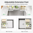Dish Drying Rack - Extendable Dish Rack, Large Sink Drying Dish Drainer for Kitchen Counter, Stainless Steel Dish Strainer with Utensil Holder (White) by CozyNest Decor