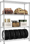 IZEUK 1400 LBS Garage Chrome Shelving Wide Storage Shelves 4 Tier Adjustable Heavy Duty Metal Wire Rack Standing Shelf Unit for Kitchen Office College Dorm Garage Warehouse 15.8" x 45.8"x 59.4" by CozyNest Decor
