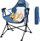 Portal Hammock Camping Chair, Portable Outdoor Swinging Chairs, Rocking Chair for Adults with Adjustable Back and Height for Lawn, Backyard, Patio, Supports 400 lbs, Breathable Mesh High Back, Blue by GreenHaven Gardens