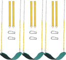 PACEARTH 3 Pack Swings Seats Holds 660lbs with 68.9 inch Anti-Rust Chains Plastic Coated 23.6 inch Tree Hanging Straps and Locking Buckles Playground Swing Set Accessories Replacement - Green by TinyTreasures Baby Boutique