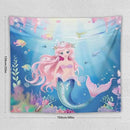 HZOHNAGO Mermaid Girls Tapestry Watercolor Mermaid Princess Pattern Printed Wall Tapestry Wall Hanging for Bedroom Living Room Dorm 60" W x 50" H by CozyNest Decor