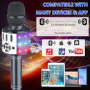 Amazmic Kids Karaoke Microphone Machine Toy Bluetooth Microphone Portable Wireless Karaoke Machine Handheld with LED Lights, Gift for Children Adults Birthday Party, Home KTV(Gray) by TinyTreasures Baby Boutique