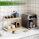 MARTY 2 Tier Spice Rack Organizer for Countertop, 15.8''L Coffee Station/Bathroom Organizer Countertop, Counter Shelf Desktop Storage Organizer for Kitchen, Bedroom, Office by CozyNest Decor
