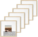 HAUS AND HUES Modern Oak Wood Picture Frame, Beige, 10x10 inches, Matted, Set of 6, Gallery Wall Frame by CozyNest Decor