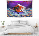 Houselerax Japanese Koi Fish Tapestry, Yin Yang Big Wave Cherry Blossom Tapestries Wall Hanging for Bedroom Living Room Office Decor 60"x40" by CozyNest Decor