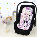 Infant Car Seat Insert, Soft Baby Car Seat Head & Body Support for Girl Boy, Reversible Newborn Preemie Carseat Insert Cushion with 3 Straps Pads Fits CarSeat, Stroller, Swing, Bouncer, Purple Floral by TinyTreasures Baby Boutique