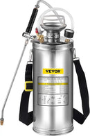 Happybuy 2 Gallon Stainless Steel Sprayer, 20" Wand & 3FT Reinforced Hose, Hand Pump Sprayer with Pressure Gauge, Safety Valve & Adjustable Nozzle, Weed Sprayers for Lawn, Gardening &Sanitizing1 by GreenHaven Gardens