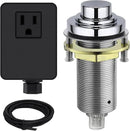 SinkTop Air Switch Kit (Long Full Brass Button) for Garbage Disposal, Cordless Chrome by CozyNest Decor