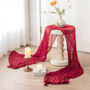 Sioloc Burgundy Red Cheesecloth Table Runner Fall Autumn Decor for Home 10ft Table Cloth for Wedding Birthday Party Bridal Shower Christmas Halloween Thanksgiving by CozyNest Decor
