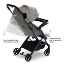 Mompush Lithe V2 Lightweight Travel Stroller, Compact Foldable Baby Stroller with Travel Bag, One-Hand Fold Stroller, Snack Tray, Mechanical Recline Seat, Airplane-Ready, UPF 50+ Canopy & Rain Cover by TinyTreasures Baby Boutique