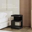 Modern Side Table,Small end Tables for Small Spaces,Black Metal nightstand,Bedside Tables,Accent Table with Storage for Couch, Bedroom,Living Room.No Assembly Required by CozyNest Decor
