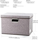 PRANDOM Collapsible Storage Containers with Lids [5-Pack] Linen Fabric Foldable Storage Bins Boxes Organizer Baskets Cube with Cover for Home Bedroom Closet Office Nursery (14.9x9.8x9.8) by CozyNest Decor