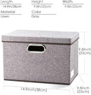 PRANDOM Foldable Storage Boxes with Lids [3-Pack] Linen Fabric Collapsible Storage Bins Organizer Containers Baskets Cube with Cover for Home Bedroom Closet Office Nursery (14.9x9.8x9.8) by TinyTreasures Baby Boutique