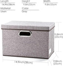 PRANDOM Foldable Storage Boxes with Lids [3-Pack] Linen Fabric Collapsible Storage Bins Organizer Containers Baskets Cube with Cover for Home Bedroom Closet Office Nursery (14.9x9.8x9.8) by CozyNest Decor