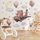 Runtoo Baby Bear Flying Plane Wall Decal Moon and Stars Sweet Dream Animal Wall Stickers Baby Nursery Kids Bedroom Home Decor by TinyTreasures Baby Boutique