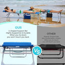 #WEJOY 2 PCS Lounge with Side Table for Outdoor 5-Position Adjustable Recliner Chair for Beach Sunbathing Patio Pool Lawn Lay Flat Portable Camp Reclining Chair with Shoulder Strap Side Pocket