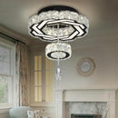 Flashing God Small Crystal Chandeliers Dia 12" Black Chandelier Flush Mount Ceiling Light for Bedroom Living Room Dining Room Hallway Dimmable 3 Rings LED Celing Lighting Fixtures by CozyNest Decor