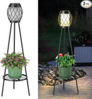 Solar Lights Outdoor Street Lights with Plant Stands 2 Pack, Solar Floor Lamp Metal Tripod Patio Lights for Garden Yard Pathway Driveway Front/Back Porch Decoration by GreenHaven Gardens