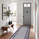 Beverly Rug Outdoor Runner Rug 2x7 Modern Floral Bordered Area Rugs for Indoor and Outdoor Patio Easy to Clean Non Shedding Living Room Porch Garden Washable Outside Carpet (2 x 7 Gray) by CozyNest Decor