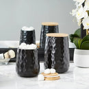 DII Kitchen Accessories Collection, Textured Matte Ceramic Canister Set, Black Dimple, 2 Piece by CozyNest Decor