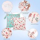 2pcs Cloth Diaper Wet Dry Bags, Waterproof Reusable Wet Bag with 2 Zipper Pockets & Handle, Washable Laundry Bags for Baby Adult Clothes Travel Beach Pool Daycare Yoga Gym Exercise Swimsuits, by TinyTreasures Baby Boutique