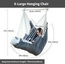 Hanging Hammock Chair Swing MAX 500 lbs Outdoor Hanging Chair with Footrest Indoor Swing Chair with Portable Steel Spreader Bar and Hardware Kit for Bedroom Living Room Patio Porch - Dark Grey by GreenHaven Gardens
