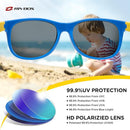 RIVBOS Kids Sunglasses Polarized UV Protection Flexible Rubber Glasses Shades with Strap for Boys Girls RBK004 by TinyTreasures Baby Boutique