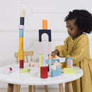 Le Toy Van - Educational Wooden Building Blocks 60 Piece Set Toy | Montessori Style Shape & Colour Development Toy - Suitable for 12 Months + (PL135) by TinyTreasures Baby Boutique