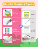 TECJOE Paint with Water Coloring Books for Toddlers, A to Z 26 Pages Animal Watercolor Paint Set with 3 Brushes, Mess Free Painting Activity for Kids Ages 4 5 6 7 8, Christmas Gifts Arts & Crafts Toy by TinyTreasures Baby Boutique