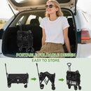 AYP Collapsible Wagon Cart Foldable with Wheels, Beach Wagon with Extended Tailgate & Brake, Heavy Duty Rolling Carts for Garden, Grocery Shopping, Camping, Outdoor Sports, Yard Work, Fishing by GreenHaven Gardens