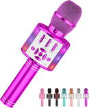 Amazmic Kids Karaoke Microphone Machine Toy Bluetooth Microphone Portable Wireless Karaoke Machine Handheld with LED Lights, Gift for Children Adults Birthday Party, Home KTV(Purple) by TinyTreasures Baby Boutique