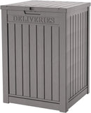 55 Gallon Outdoor Storage Box Waterproof Lockable Resin Deck Box Large, Patio Storage Bin for Pool Accessories Cushion Furniture, Garden Tools, UV-Resistant Outside Delivery Grey by GreenHaven Gardens