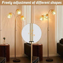 Gold Rattan Floor Lamp for Living Room, 72 Inch Tall Boho Floor Lamp with Rotary Switch, 3 Lights Arc Lamp with Wicker Shade for Coastal,Bohemian,Modern,Tree Farmhouse Standing Lamp by CozyNest Decor