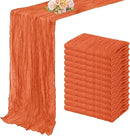 Orange Cheesecloth Table Runner 12 Pack 10FT Boho Fabric Rustic Cheese Cloth Table Runner for Wedding 20 x 120 Inch Long Bridal Shower Baby Shower Gauze Sheer Birthday Party Table Decorations by CozyNest Decor